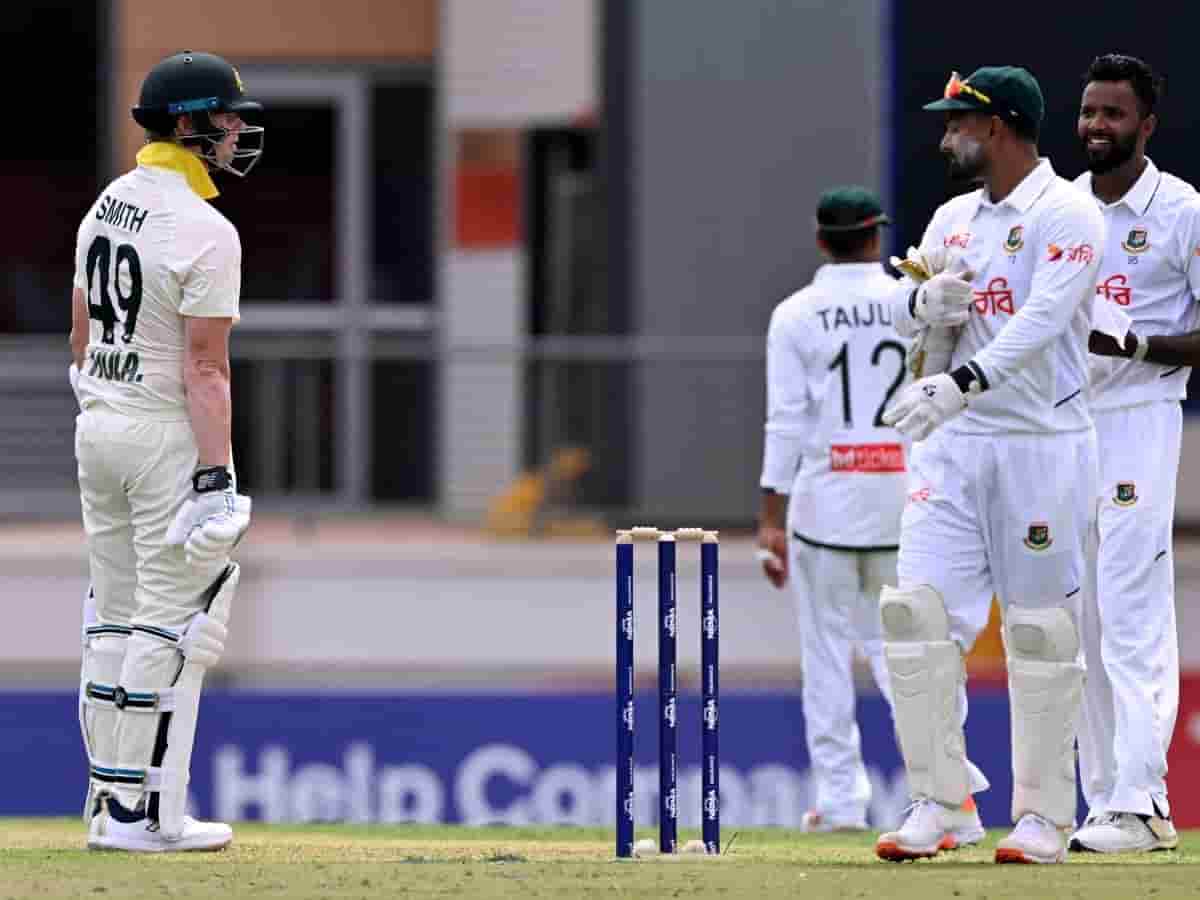 AUS vs BAN 1st Test: डार्विन में बांग्लादेश का ऐतिहासिक धमाका! हसन महमूद के 6 विकेटों के खौफ से 198 पर सिमटी कंगारू टीम, स्टीव स्मिथ का संघर्ष भी बेकार