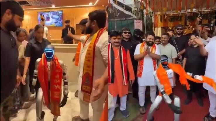 उज्जैन में दुकान के उद्घाटन पर रोबोट का रितिक रोशन जैसा धमाकेदार डांस; गले में भगवा पटका पहनकर दिखाए गजब के बॉलीवुड मूव्स